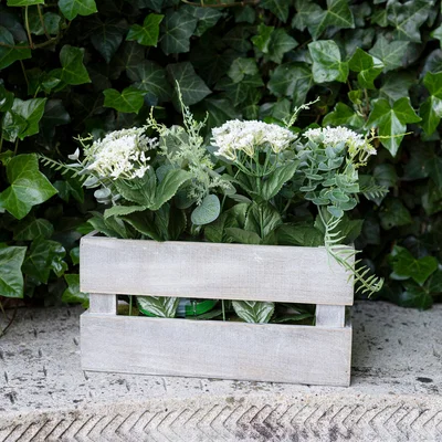 Dunelm Large Foliage Crate Green/White
