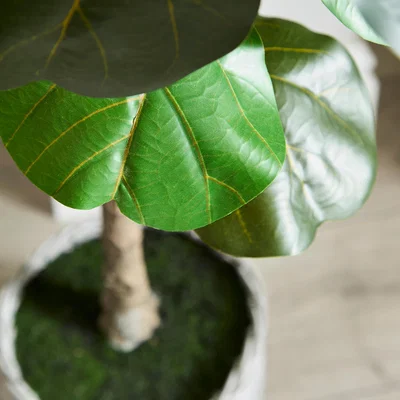 Dunelm Artificial Fiddle Leaf Tree In Woven Basket