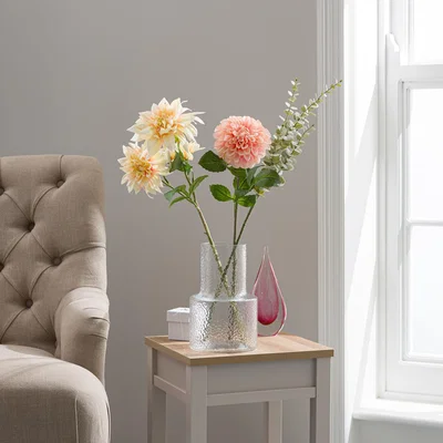 Dunelm Artificial Peach Dahlia Letterbox Bouquet Pink