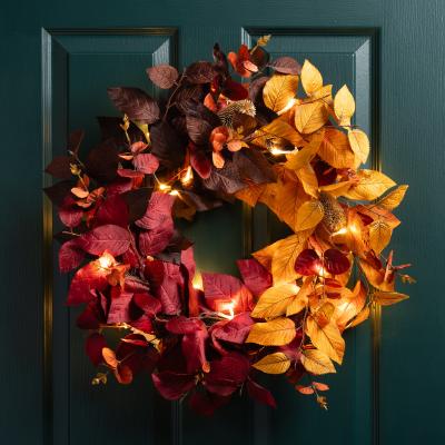 Dunelm Artificial Autumnal Light Up Wreath MultiColoured