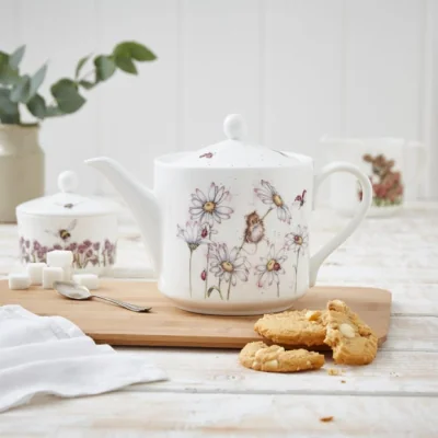 Dunelm Wrendale Mouse & Flowers Teapot