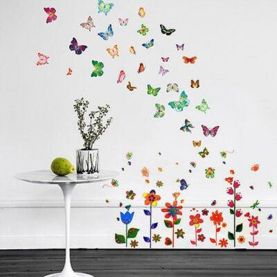 Dunelm Walplus Colouful Flowers & Butterflies Wall Stickers