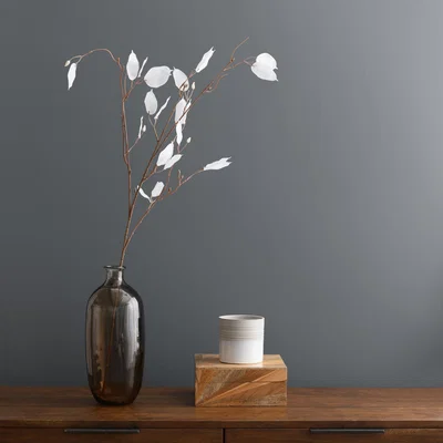 Dunelm Honesty White Glitter Spray 100cm White