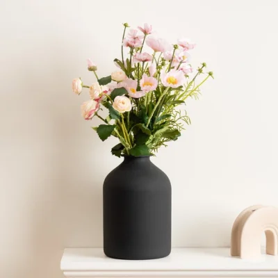 Dunelm Artificial Pink Poppy, Rose & Cosmo Bouquet