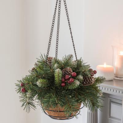 Dunelm 20" Frost Berry Hanging Basket Green