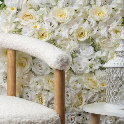 Dunelm Set of 2 Artificial Premium Mixed Flower Walls White