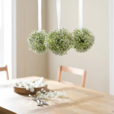Dunelm Set of 3 Artificial Gypsophila Pomander Hanging Decorations
