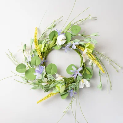 Dunelm Floral Wreath 25cm Green