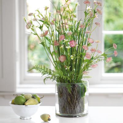 Dunelm Artificial Astrantia Meadow Garden Pink and Green
