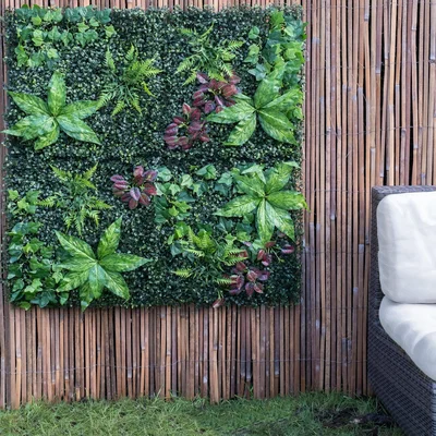 Dunelm Artificial Mixed Foliage Living Wall Panel Green
