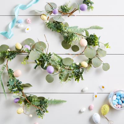 Dunelm Easter Egg Floral Garland MultiColoured