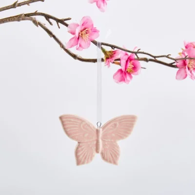 Dunelm Pink Butterfly Hanging Decoration