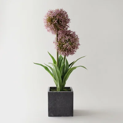 Dunelm Artificial Lavender Allium Purple in Pot 46cm Purple