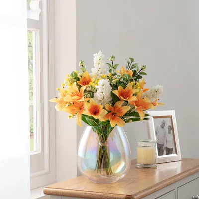 Dunelm Florals Forever Jane Tiger Lily Luxury Bouquet Yellow 63cm Yellow