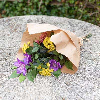 Dunelm Florals Forever Wildflower Wedding Bouquet Purple/Green