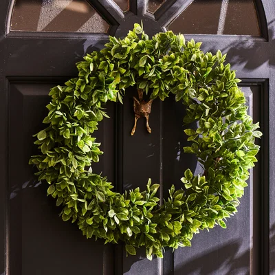 Dunelm Green Leaves Wreath 50cm Green