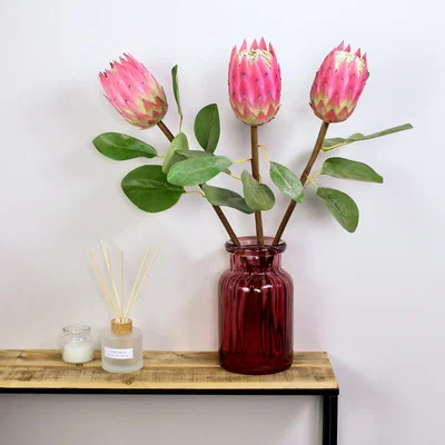 Dunelm Pink Protea Stem 3 Pack Pink