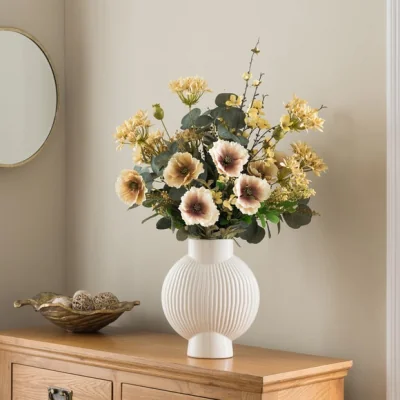 Dunelm Artificial Hallie Cream Poppy Bouquet