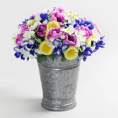 Dunelm 6pk Artificial Daisy and Iris Multi Bouquet 30cm NA