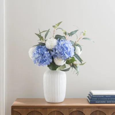 Dunelm Artificial Isla Blue Hydrangea & Dahlia Bouquet