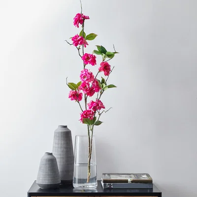 Dunelm Artificial Blossom Pink Spray 130cm Pink and Green