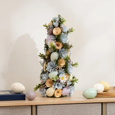 Dunelm 40cm Artificial Wood Shave Floral Tree