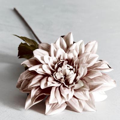 Dunelm Artificial Dahlia Pink Single Stem 28cm Grey