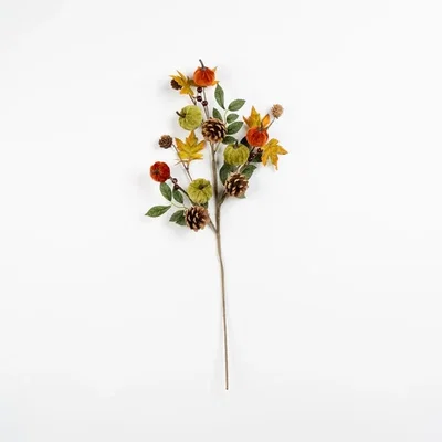 Dunelm Set of 2 Artificial Pumpkin and Autumn Foliage Branches