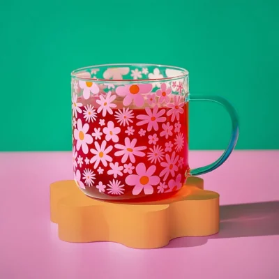Dunelm Studio Blom Flower Glass Mug