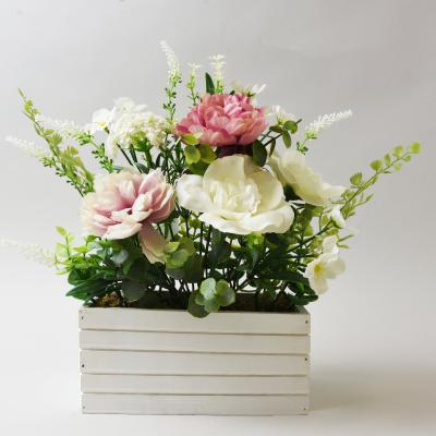 Dunelm Artificial Wildflowers Multi in Crate 34cm Multicoloured