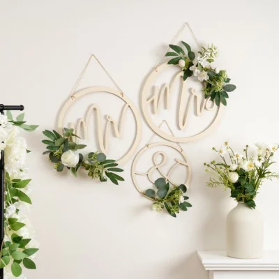 Dunelm Mr & Mrs Floral Wall Hoops