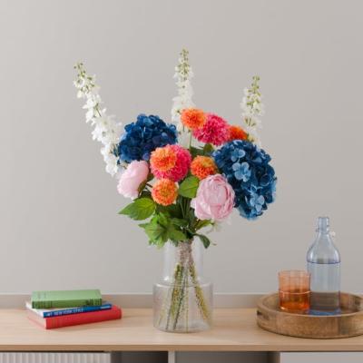 Dunelm Artificial Luella Blue Hydrangea & Ball Dahlia Bouquet