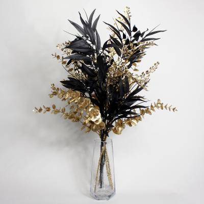 Dunelm Gold and Black Mixed Foliage Bouquet Gold