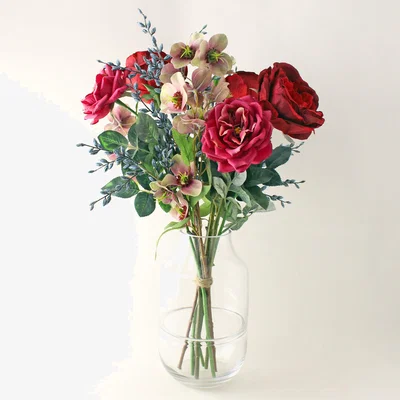 Dunelm Rose Berry and Eucalyptus Bouquet Red/Green