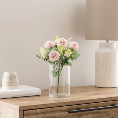 Dunelm Artificial Pom Pom Dahlia & Foliage Bundle