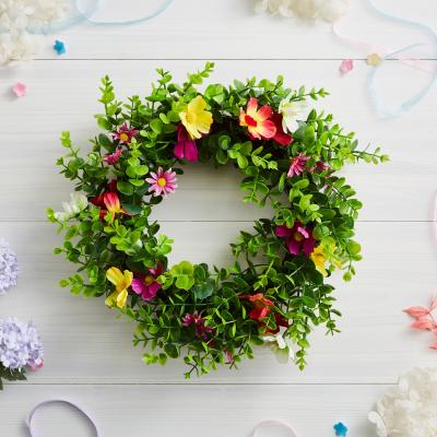 Dunelm Artificial Wildflower Wreath MultiColoured
