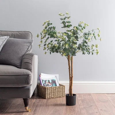 Dunelm Artificial Eucalyptus Tree Green 110cm Green