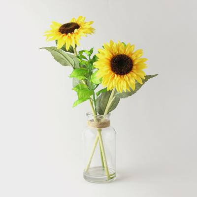 Dunelm Artificial Sunflowers Yellow Clear Vase 40cm Yellow