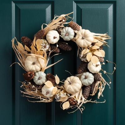 Dunelm Artificial Neutral Pumpkin Wreath MultiColoured