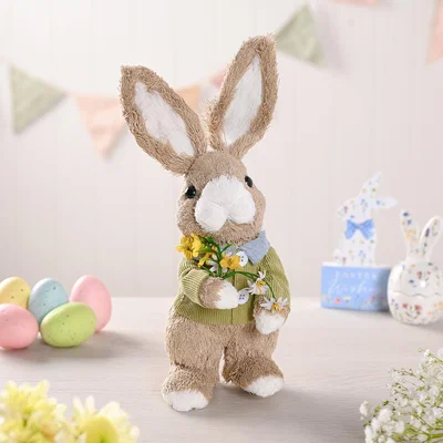 Dunelm Eggs-traordinary Gift Co. Bunny Holding Flowers Decoration