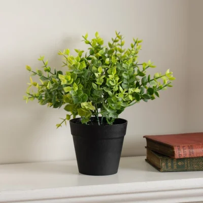 Dunelm Artificial Herb Plant in Black Plant Pot