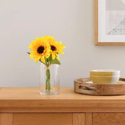 Dunelm Artificial Sunflower Yellow Bundle 30cm Green and Yellow