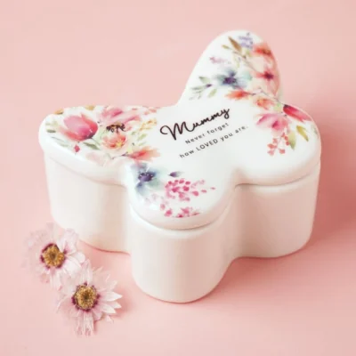 Dunelm The Cottage Garden Butterfly Ceramic Trinket Box