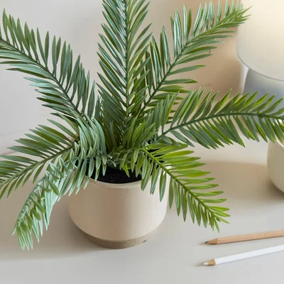 Dunelm Artificial Palm Plant in Ceramic Pot Sand