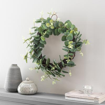 Dunelm Artificial Eucalyptus Wreath Green 40cm Green