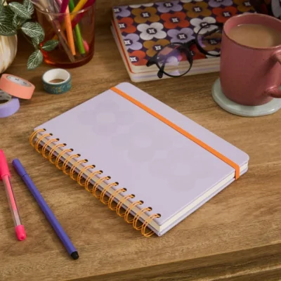 Dunelm Elements A5 Faux Leather Flower Weekly Diary