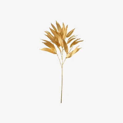 Dunelm Pack of 12 Artificial Gold Leaf Spray 79cm Gold