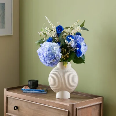 Dunelm Artificial Rhea Blue Hydrangea & Cornflower Bouquet