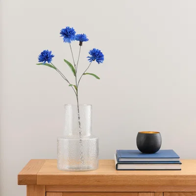 Dunelm Artificial Cornflower Blue Single Spray 60cm Blue and Green