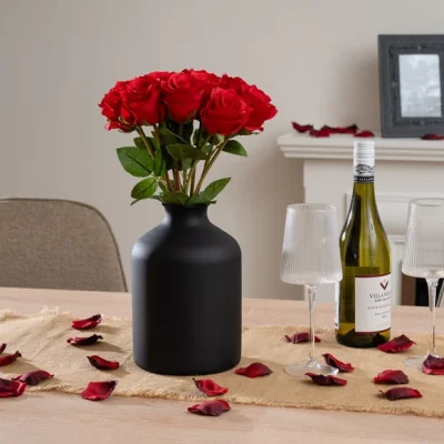 Dunelm Artificial Rose 40cm Red Rose Bundle